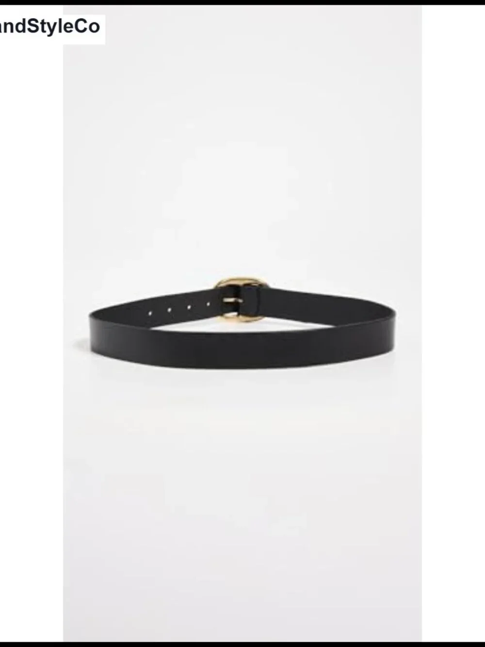 Genuine Leather Belt with Gold Buckle, Slim 1 Inch